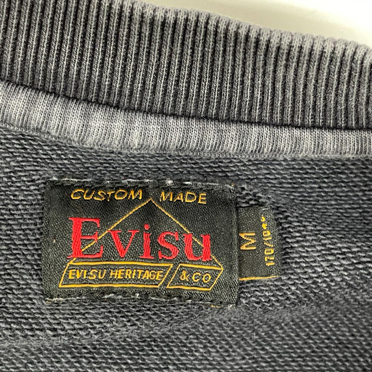 EVISU エヴィス ブラック フェード スカル カモメ プリント ファッションフィット スウェット トップス