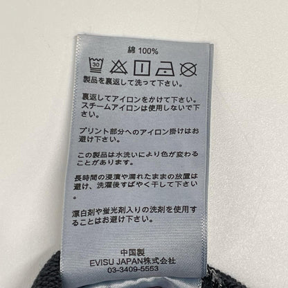 EVISU エヴィス ブラック フェード スカル カモメ プリント ファッションフィット スウェット トップス