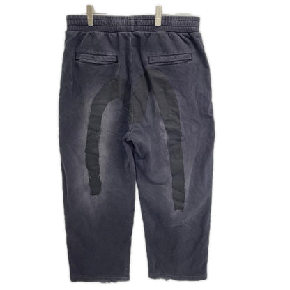 EVISU エヴィス ブラック ウォッシュド大黒プリント ファッションフィット スウェットパンツ ボトムス