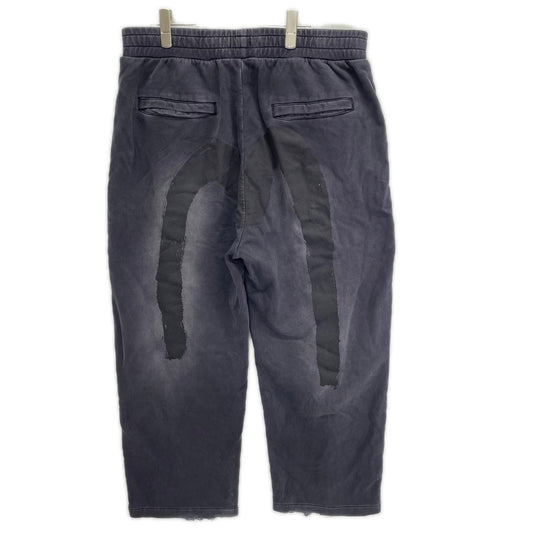 EVISU エヴィス ブラック ウォッシュド大黒プリント ファッションフィット スウェットパンツ ボトムス