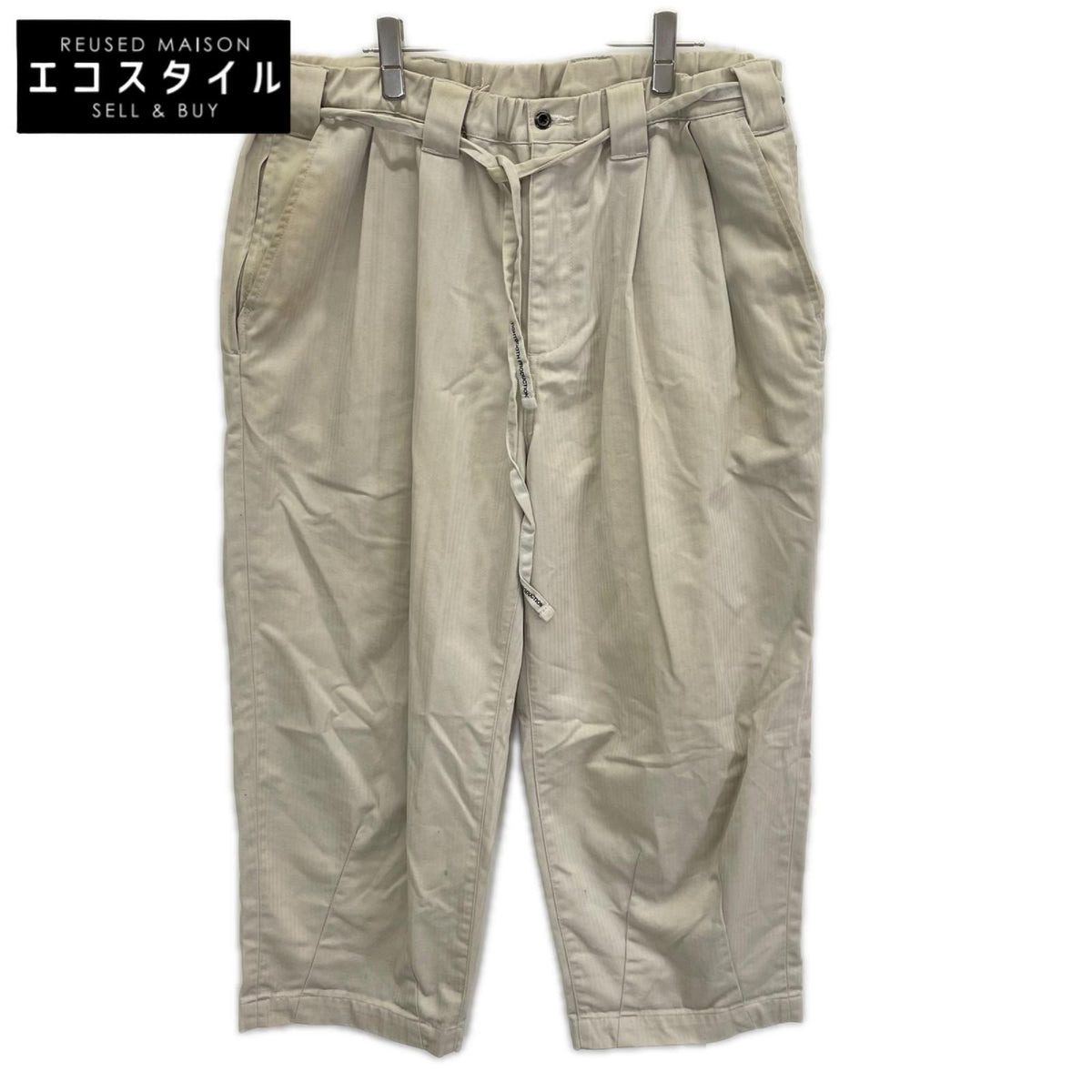 TIGHTBOOTH タイトブース ベージュ ヘリンボーン ベルト付きパンツ ボトムス