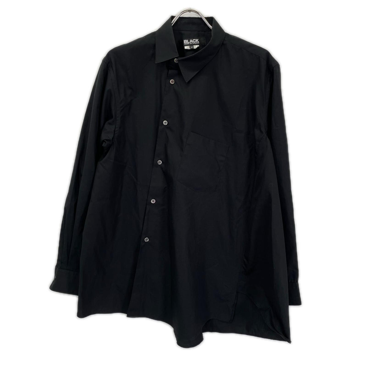 BLACKCOMMEdesGARCONS ブラックコムデギャルソン 1M-B030 ブラック コットン ねじれ長袖シャツ トップス