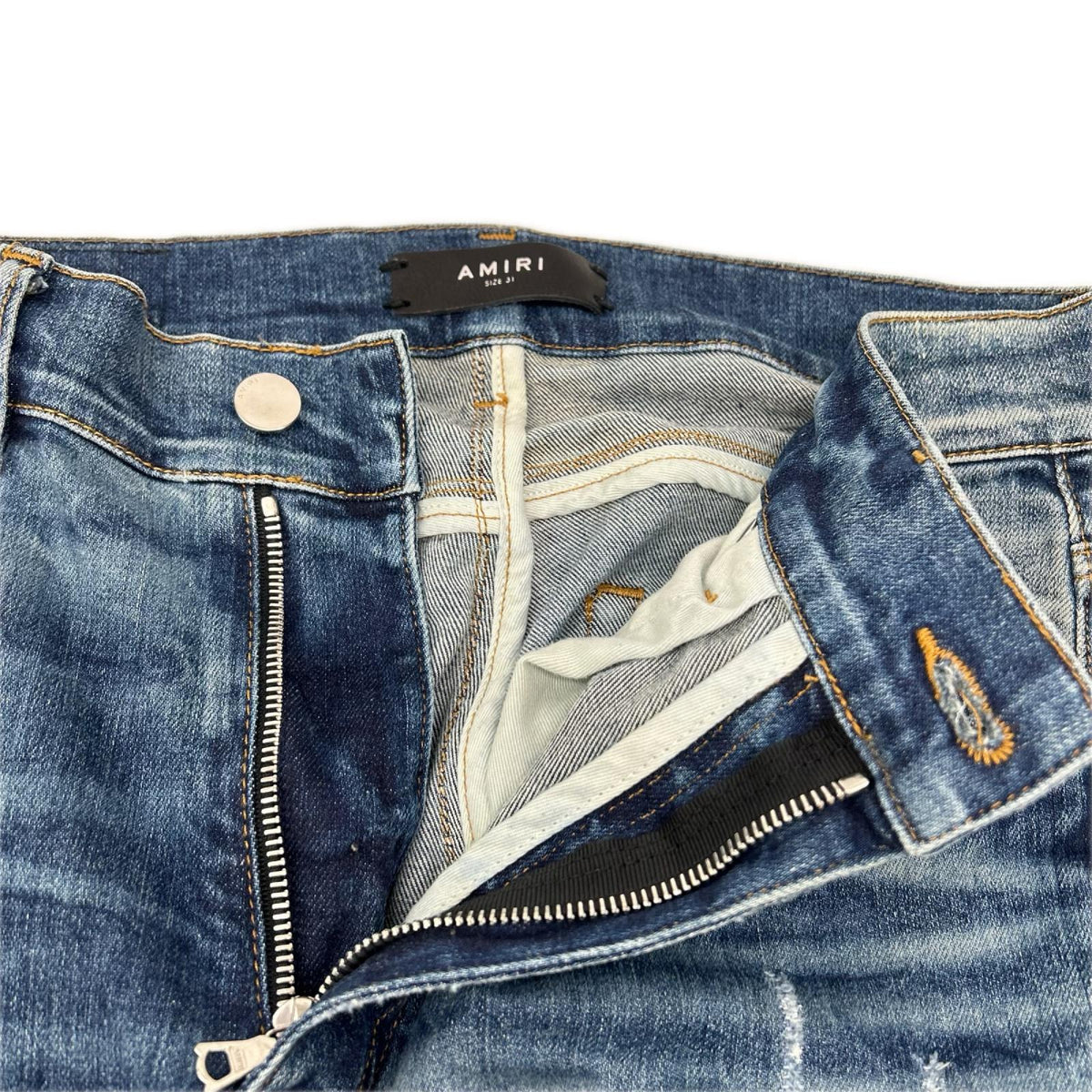AMIRI アミリ インディゴ ダメージ デニム スキニー パンツ ボトムス