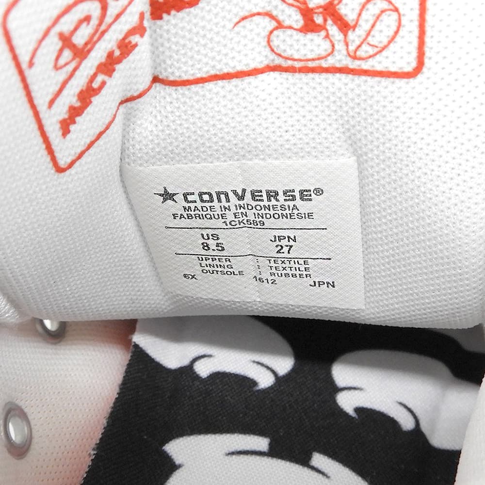 converse コンバース 未使用 ミッキーマウス オールスター ハイカット スニーカー シューズ メンズ マルチカラー 27cm 1CK589 シューズ