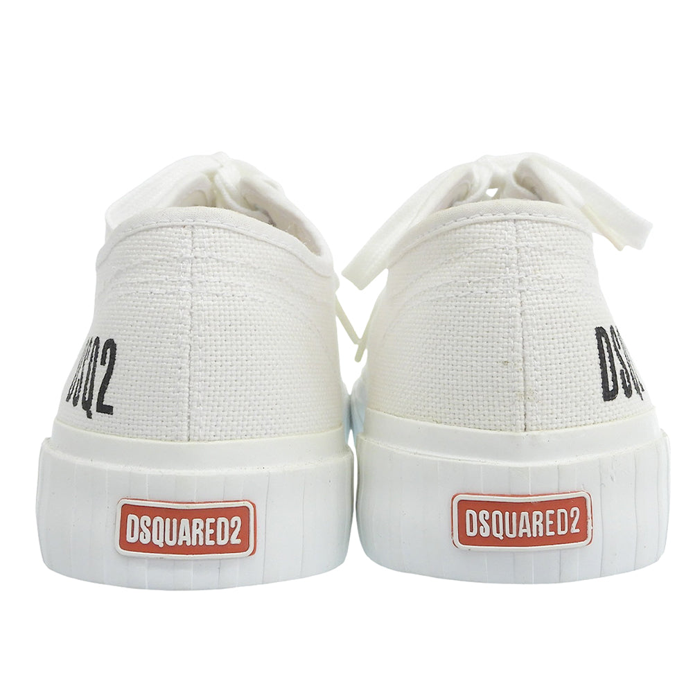 DSQUARED2 ディースクエアード 新品同様 ローカットスニーカー シューズ メンズ ホワイト/レッド 42 S8113DW-A00 シューズ