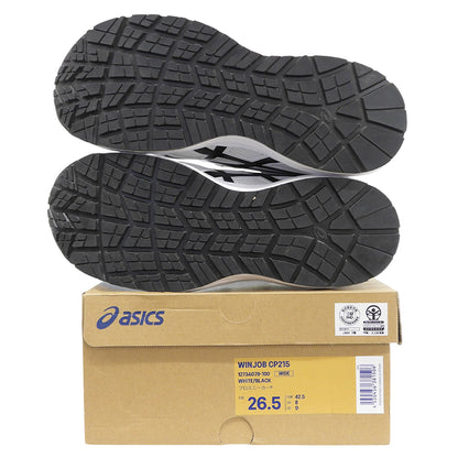 asics アシックス 美品 ウィンジョブ スニーカー シューズ メンズ ホワイト/ブラック 26.5cm 1273A079 シューズ