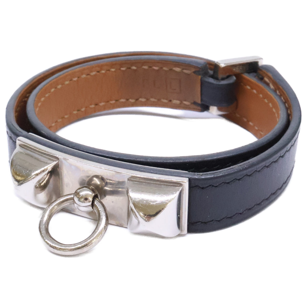 HERMES エルメス □L刻印 リヴァル ドゥブルトゥール レザー ブレスレット