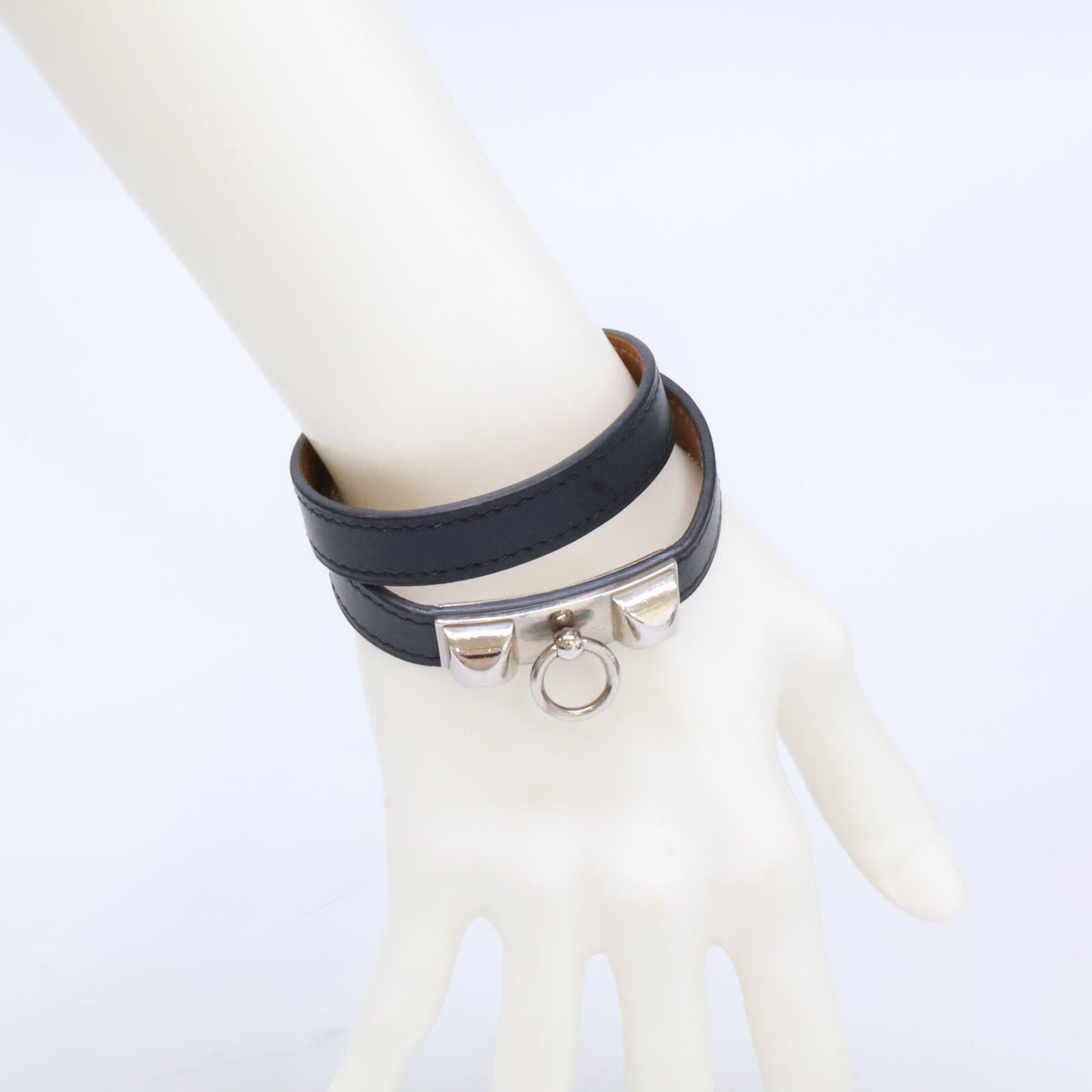 HERMES エルメス □L刻印 リヴァル ドゥブルトゥール レザー ブレスレット