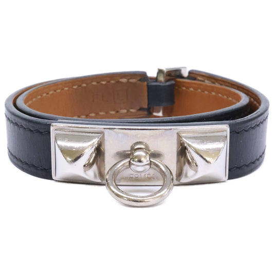 HERMES エルメス □L刻印 リヴァル ドゥブルトゥール レザー ブレスレット