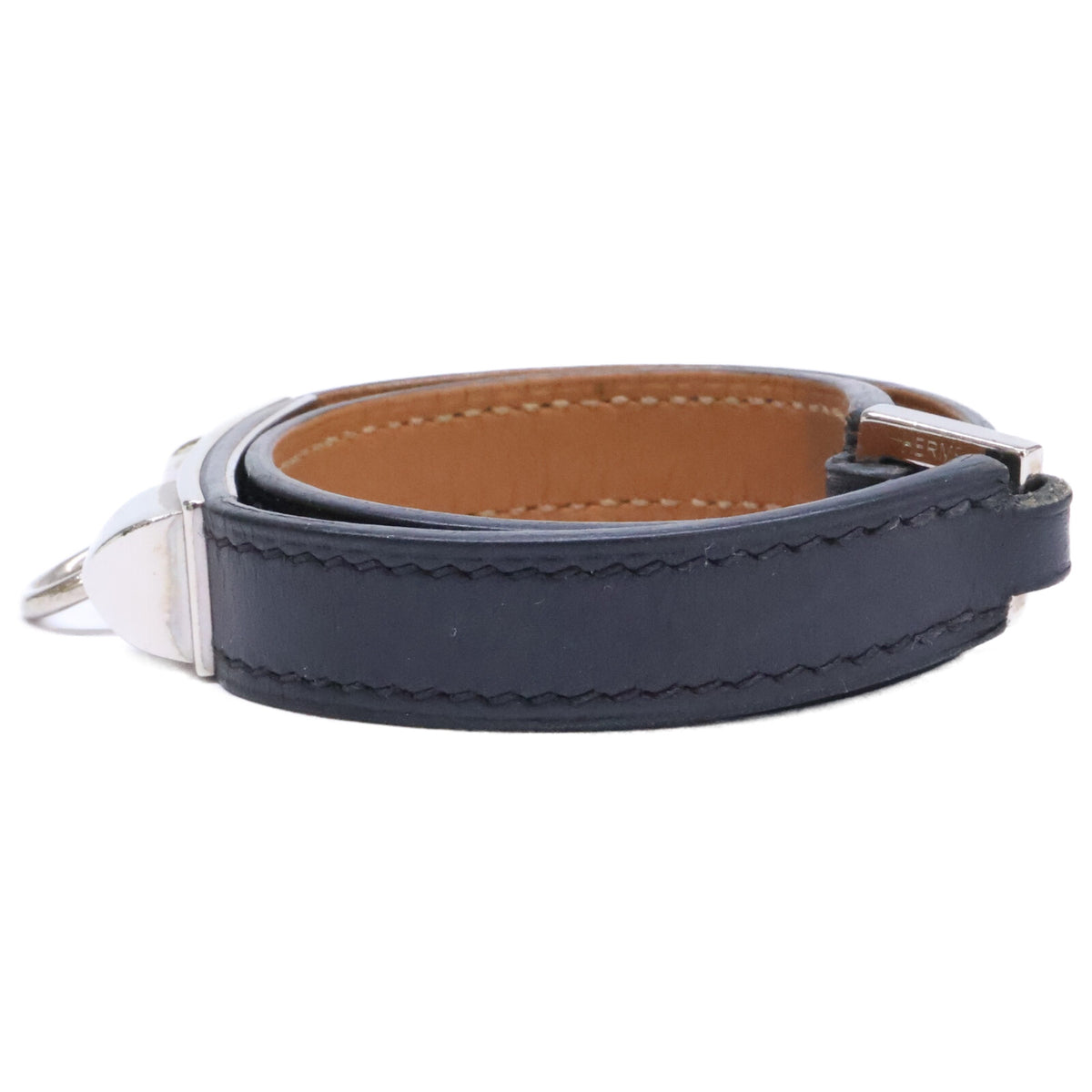 HERMES エルメス □L刻印 リヴァル ドゥブルトゥール レザー ブレスレット