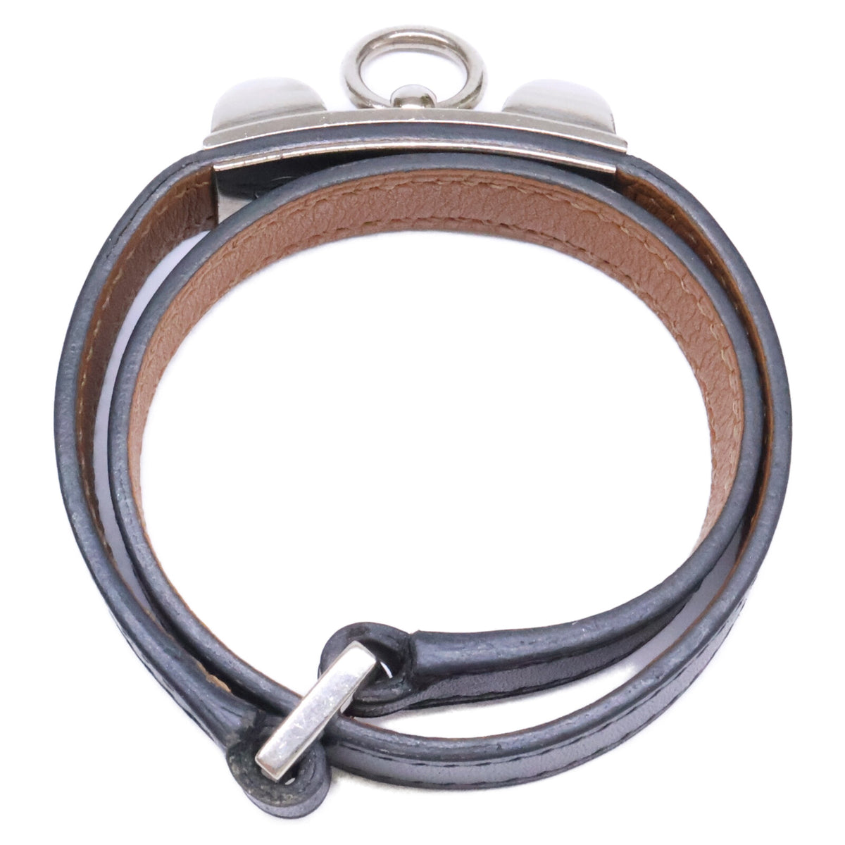 HERMES エルメス □L刻印 リヴァル ドゥブルトゥール レザー ブレスレット