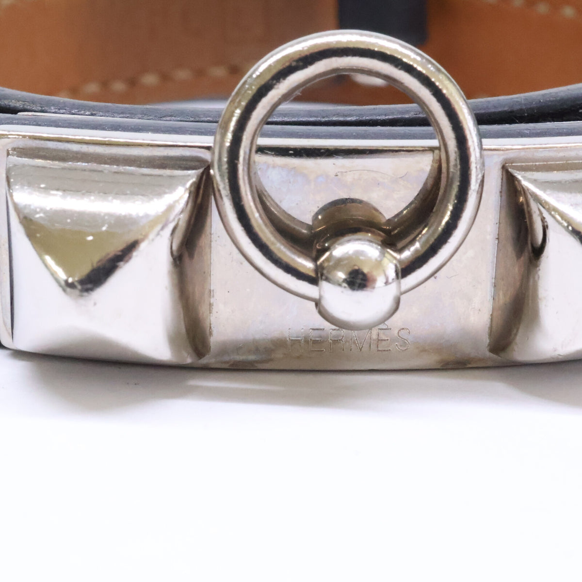 HERMES エルメス □L刻印 リヴァル ドゥブルトゥール レザー ブレスレット