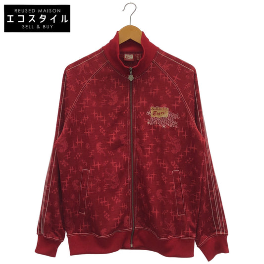 レッド 和柄 トラックジャケット トップス