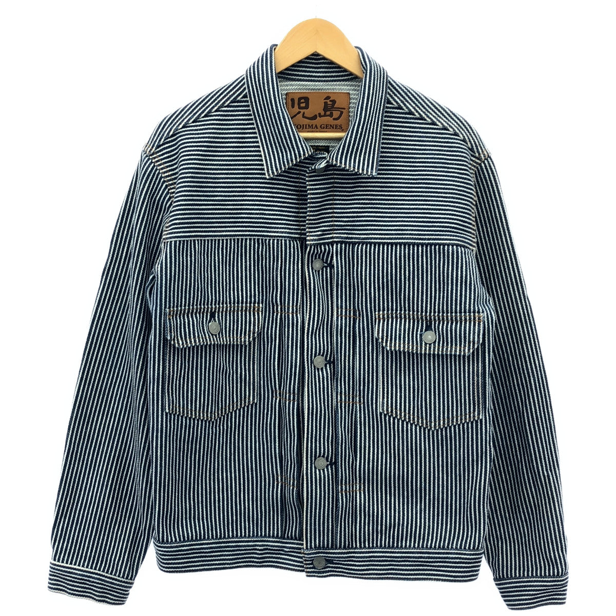 KOJIMA GENES 児島ジーンズ RNB-5500 ブルー×ホワイト ストライプ ヒッコリージャケット トップス