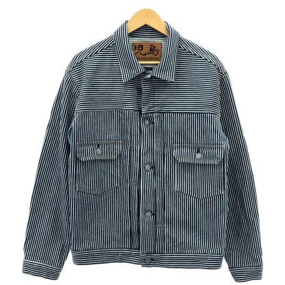 KOJIMA GENES 児島ジーンズ RNB-5500 ブルー×ホワイト ストライプ ヒッコリージャケット トップス