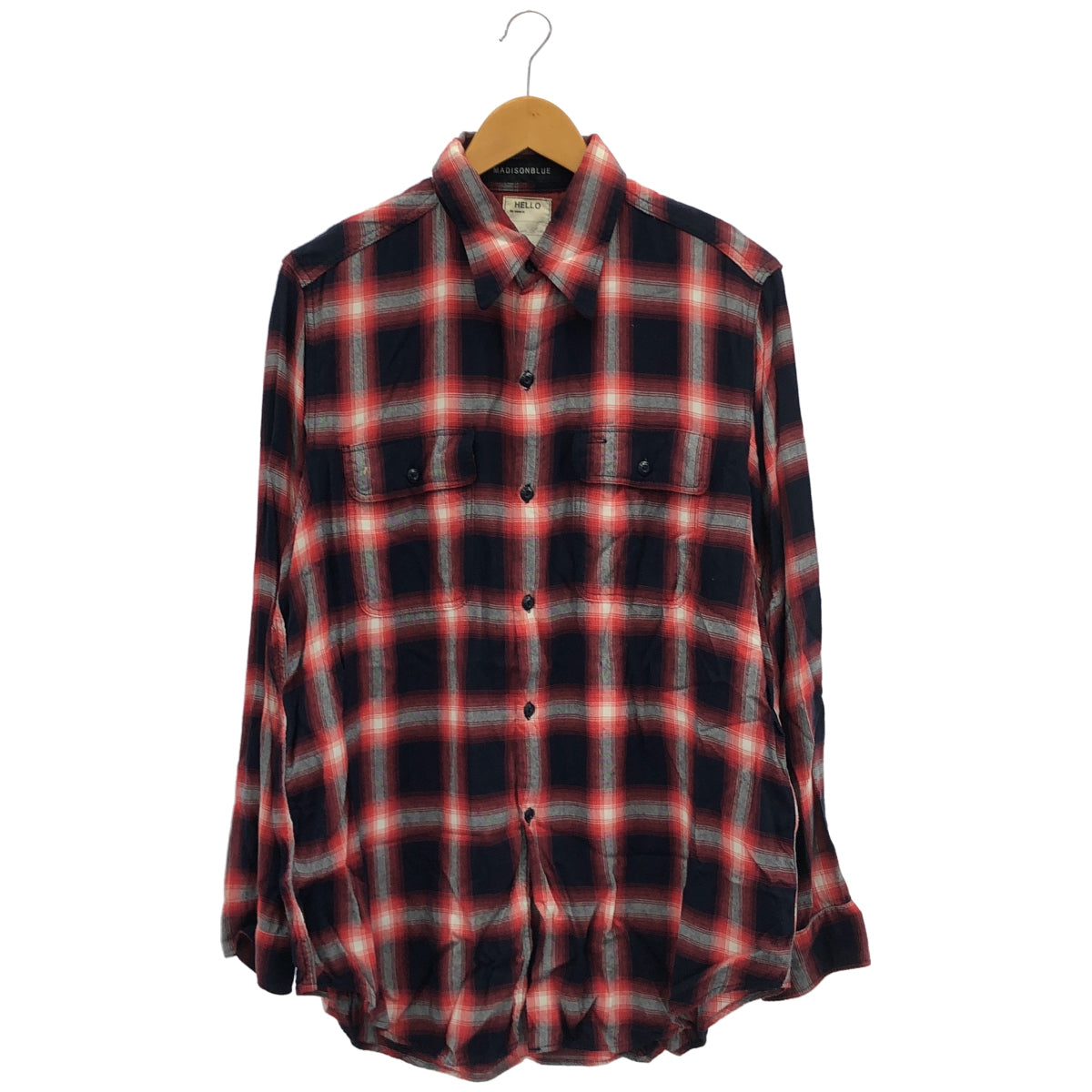 MADISON BLUE マディソンブルー MB171-5024 レッド×ネイビー HAMPTON OMBRE RAYON SHIRT トップス