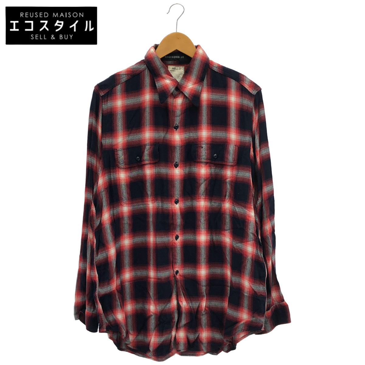 MADISON BLUE マディソンブルー MB171-5024 レッド×ネイビー HAMPTON OMBRE RAYON SHIRT トップス