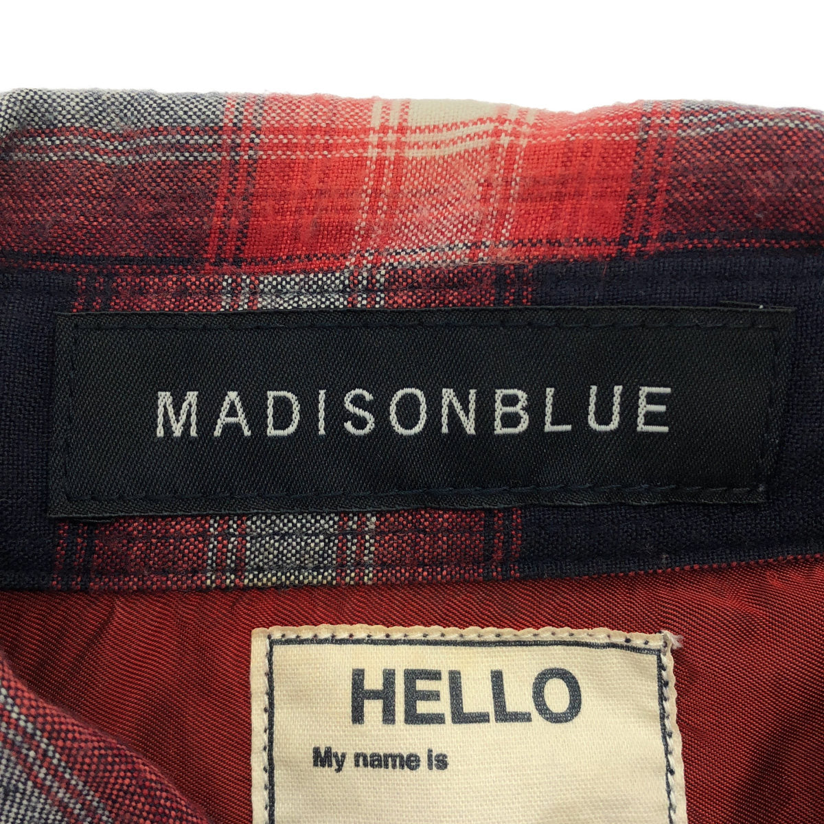 MADISON BLUE マディソンブルー MB171-5024 レッド×ネイビー HAMPTON OMBRE RAYON SHIRT トップス