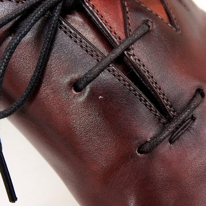 MAGNANNI マグナーニ ホールカット スパーク レザーシューズ メンズ バーガンディ レッド EU41 25223 シューズ