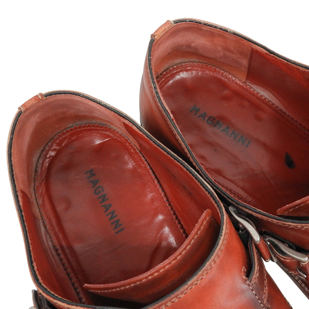 MAGNANNI マグナーニ ダブルモンク レザーシューズ シューズ メンズ バーガンディ レッド 41 18727 シューズ