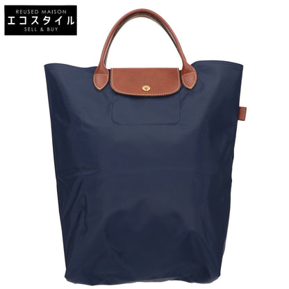 Longchamp ロンシャン ル プリアージュ オリジナル M 再生ポリアミドキャンバス x レザー トートバッグ