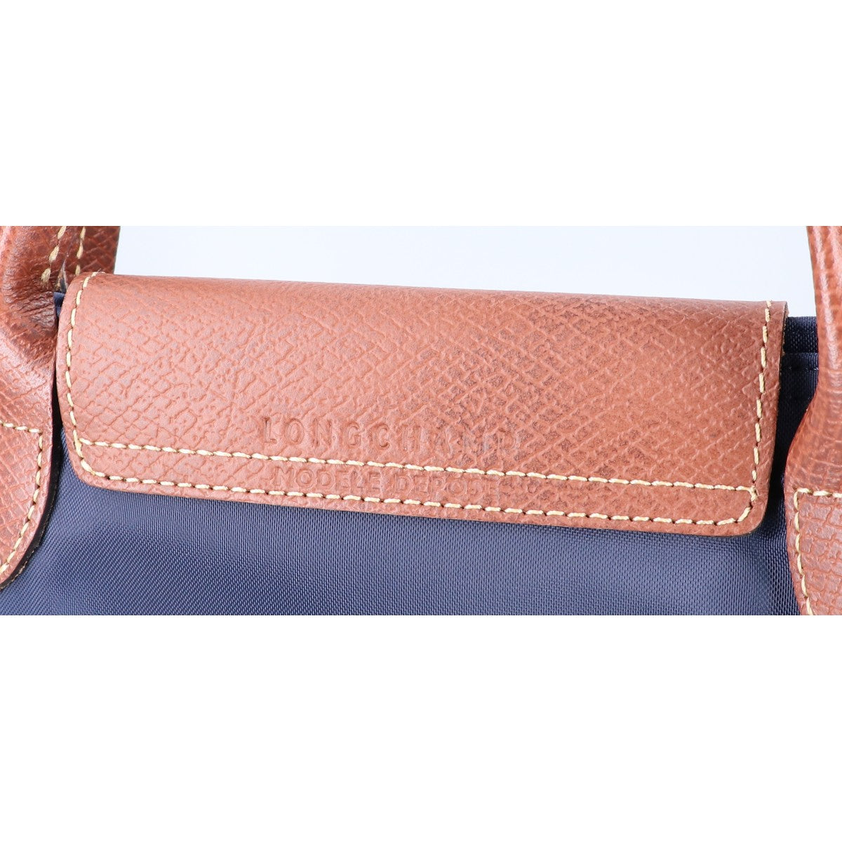 Longchamp ロンシャン ル プリアージュ オリジナル M 再生ポリアミドキャンバス x レザー トートバッグ