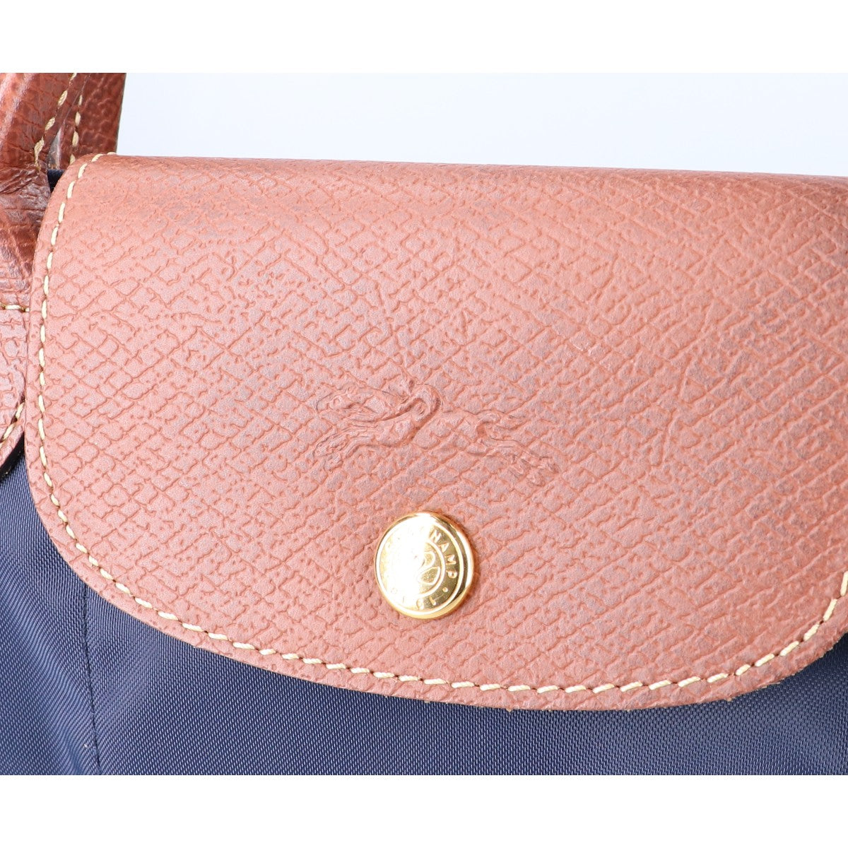 Longchamp ロンシャン ル プリアージュ オリジナル M 再生ポリアミドキャンバス x レザー トートバッグ