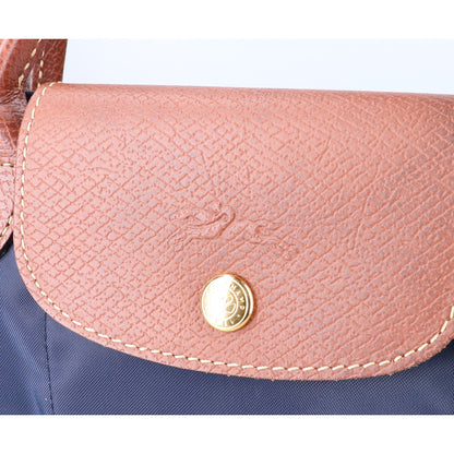 Longchamp ロンシャン ル プリアージュ オリジナル M 再生ポリアミドキャンバス x レザー トートバッグ