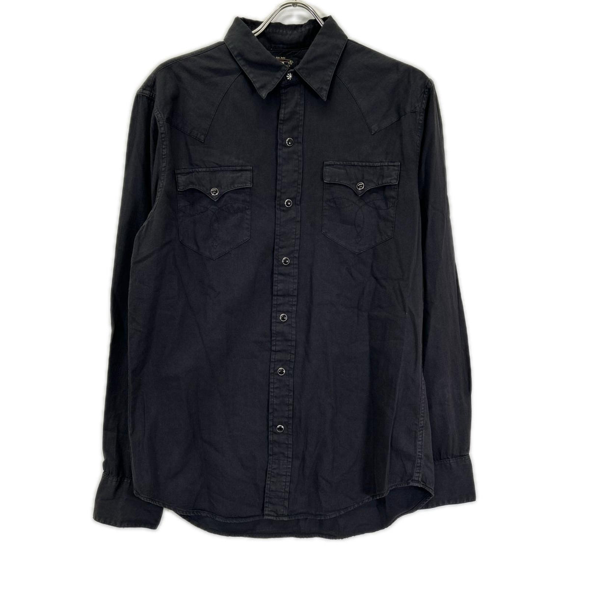 RRL ダブルアールエル ブラック コットンボタン コンチョボタン ウエスタンシャツ トップス