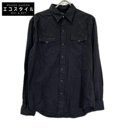RRL ダブルアールエル ブラック コットンボタン コンチョボタン ウエスタンシャツ トップス