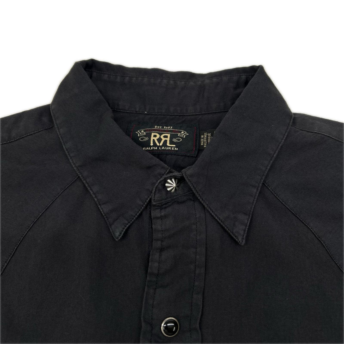 RRL ダブルアールエル ブラック コットンボタン コンチョボタン ウエスタンシャツ トップス