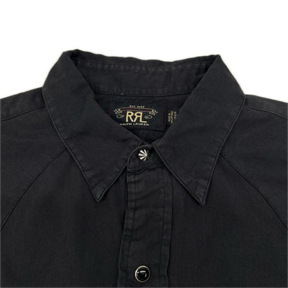 RRL ダブルアールエル ブラック コットンボタン コンチョボタン ウエスタンシャツ トップス