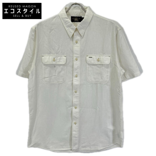 RRL ダブルアールエル ホワイト コットン100 セルビッチ S/Sワークシャツ トップス