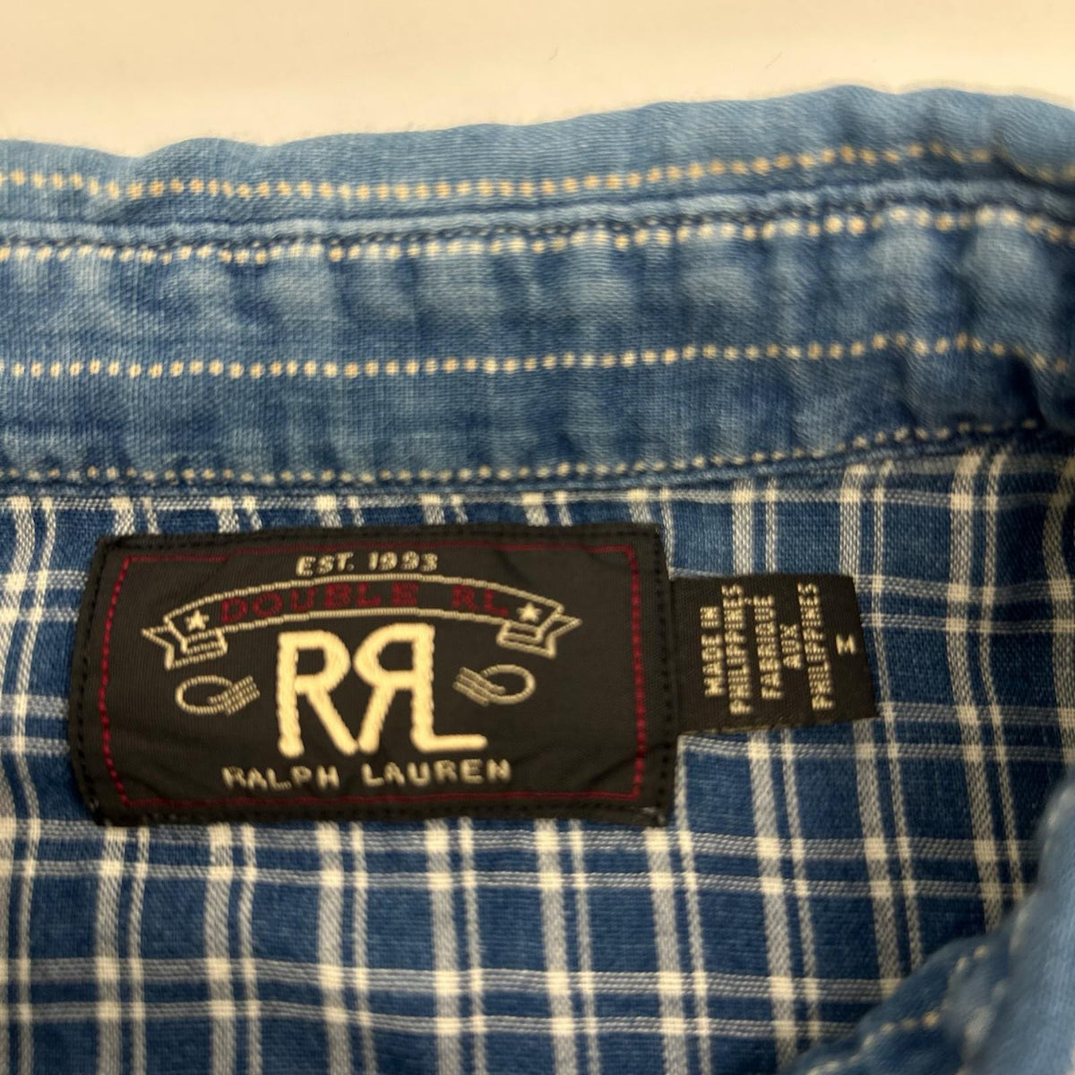 RRL ダブルアールエル 本藍染め ダブルフェイス コットン ウォバッシュ ストライプシャツ トップス