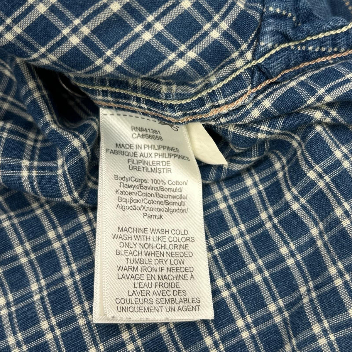 RRL ダブルアールエル 本藍染め ダブルフェイス コットン ウォバッシュ ストライプシャツ トップス
