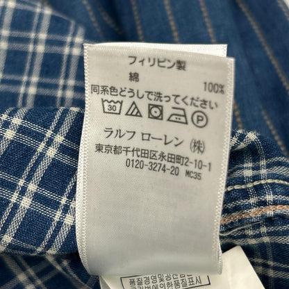 RRL ダブルアールエル 本藍染め ダブルフェイス コットン ウォバッシュ ストライプシャツ トップス