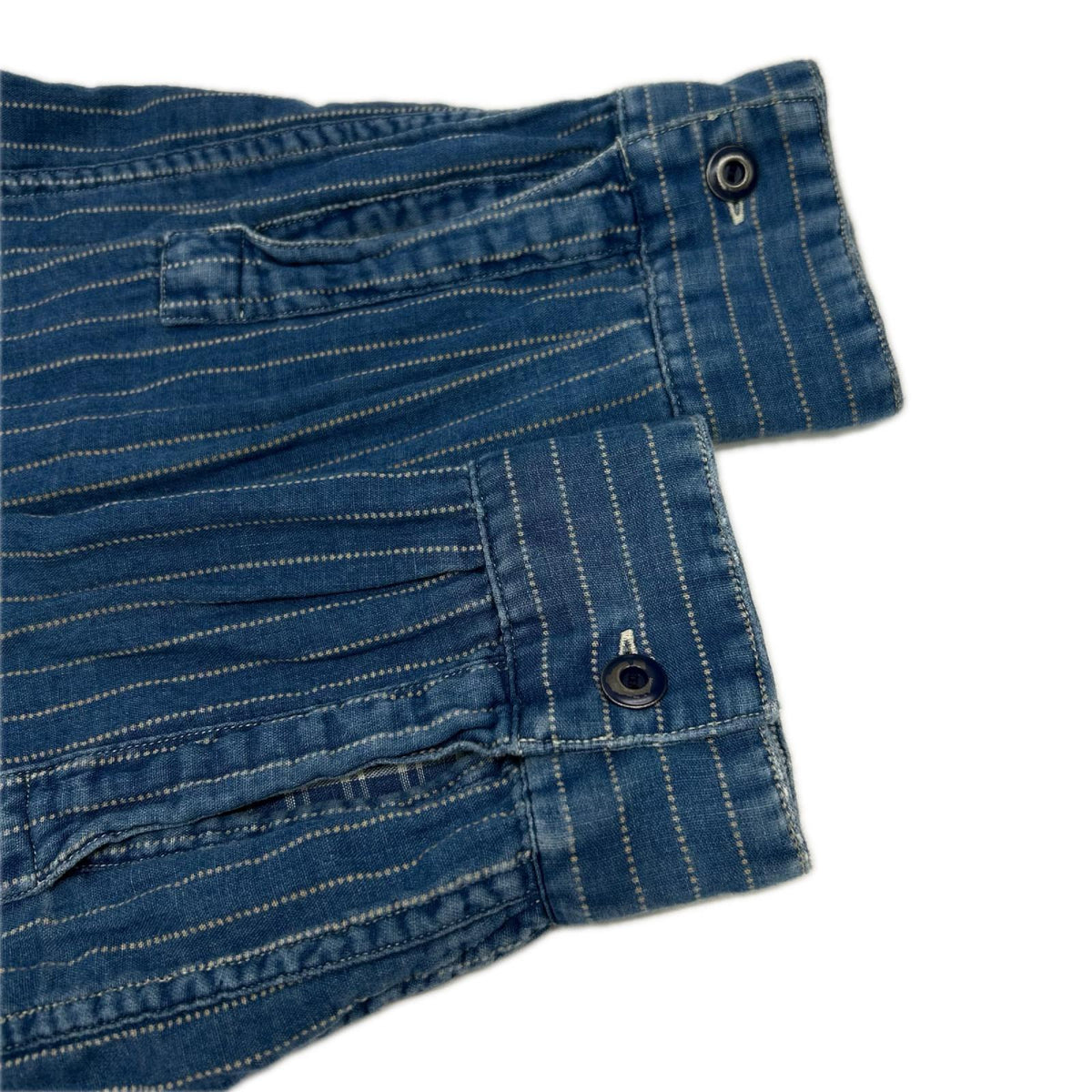 RRL ダブルアールエル 本藍染め ダブルフェイス コットン ウォバッシュ ストライプシャツ トップス