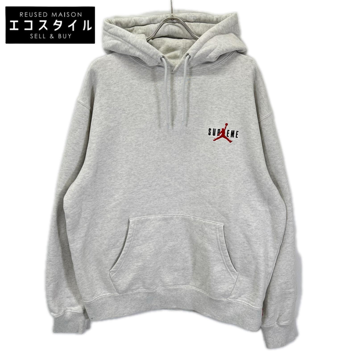 JORDAN ジョーダン ×Supreme HF0836-051 24AW グレー ロゴマーク スウェットフーディー トップス