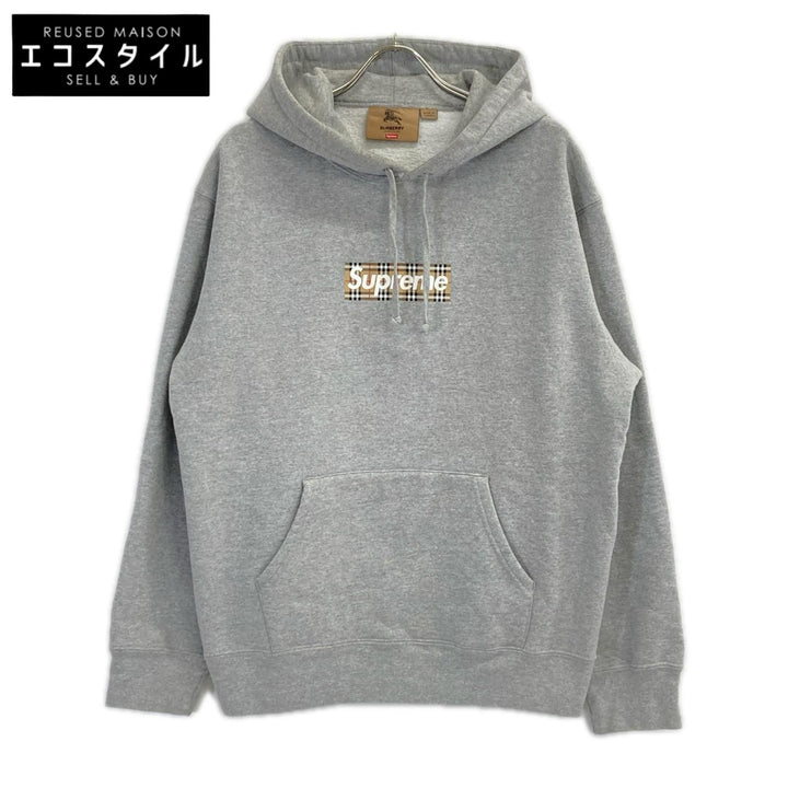 Supreme シュプリーム ×BURBERRY グレー ノバチェック Box Logo Hooded Sweatshirt トップス