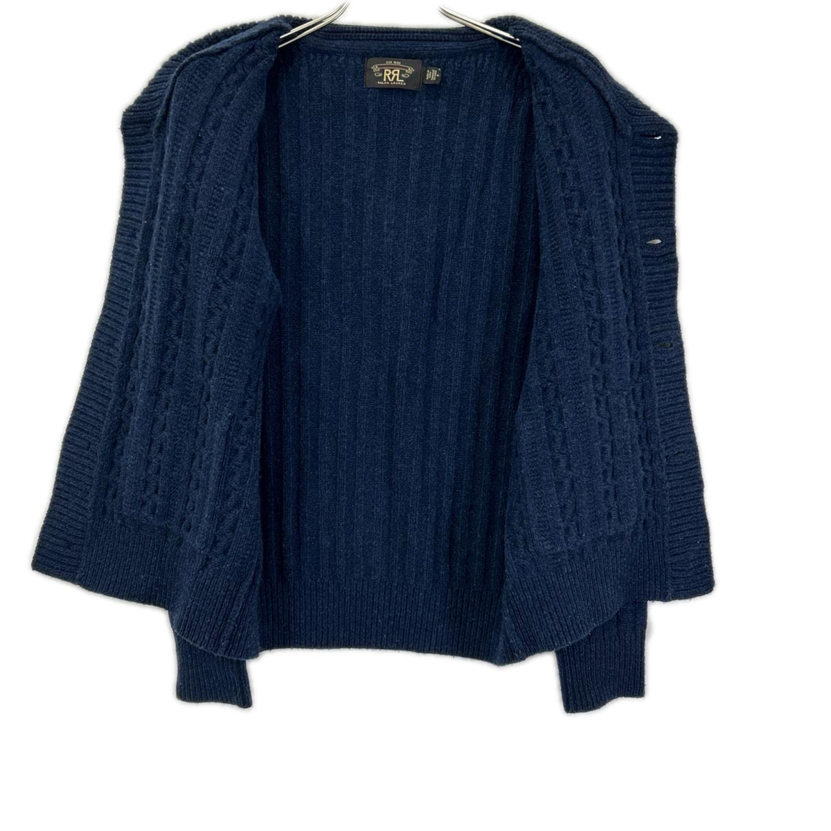 RRL ダブルアールエル 782710545 ネイビー ウール100 ショールカラー ニットカーディガン トップス