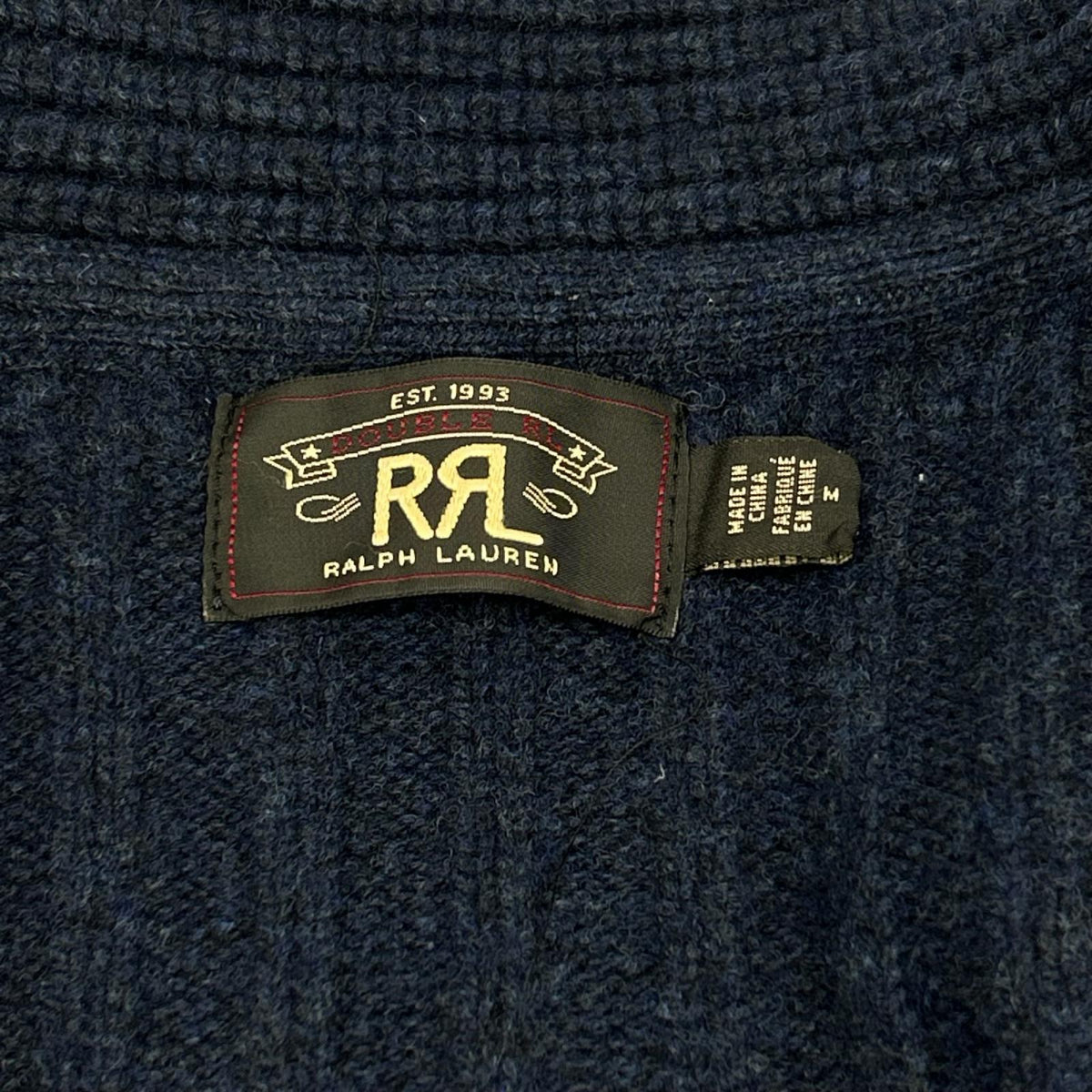 RRL ダブルアールエル 782710545 ネイビー ウール100 ショールカラー ニットカーディガン トップス