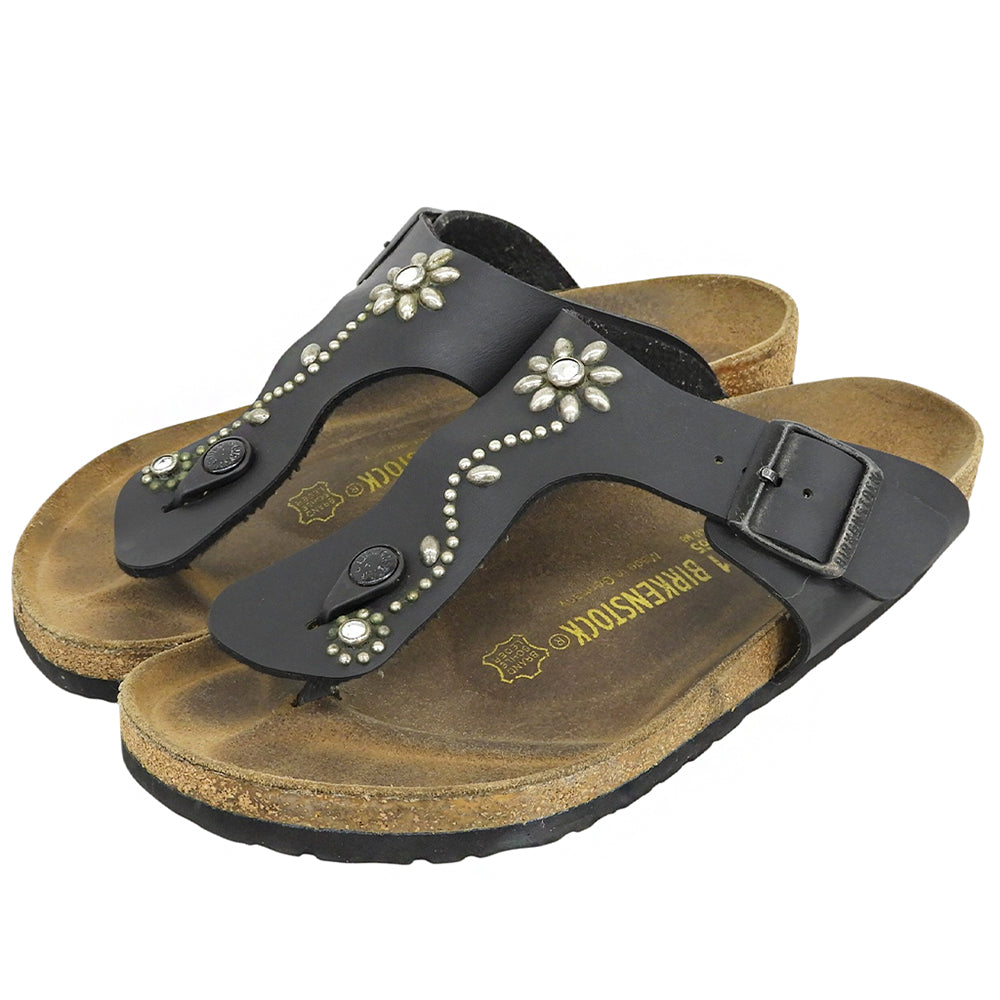 BIRKEN STOCK ビルケンシュトック ラムゼス フラワー スタッズサンダル シューズ メンズ ブラック 26.5cm シューズ