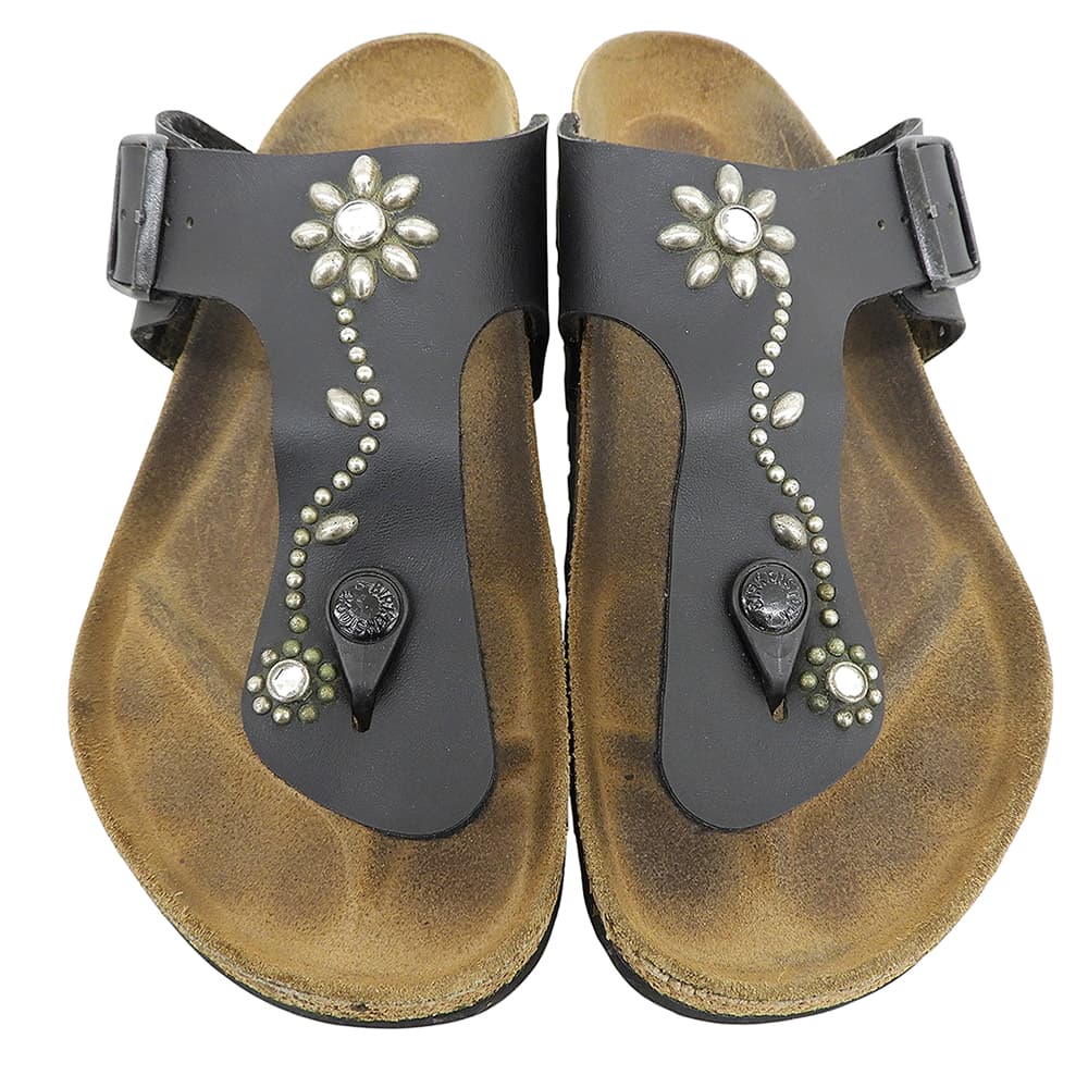 BIRKEN STOCK ビルケンシュトック ラムゼス フラワー スタッズサンダル シューズ メンズ ブラック 26.5cm シューズ