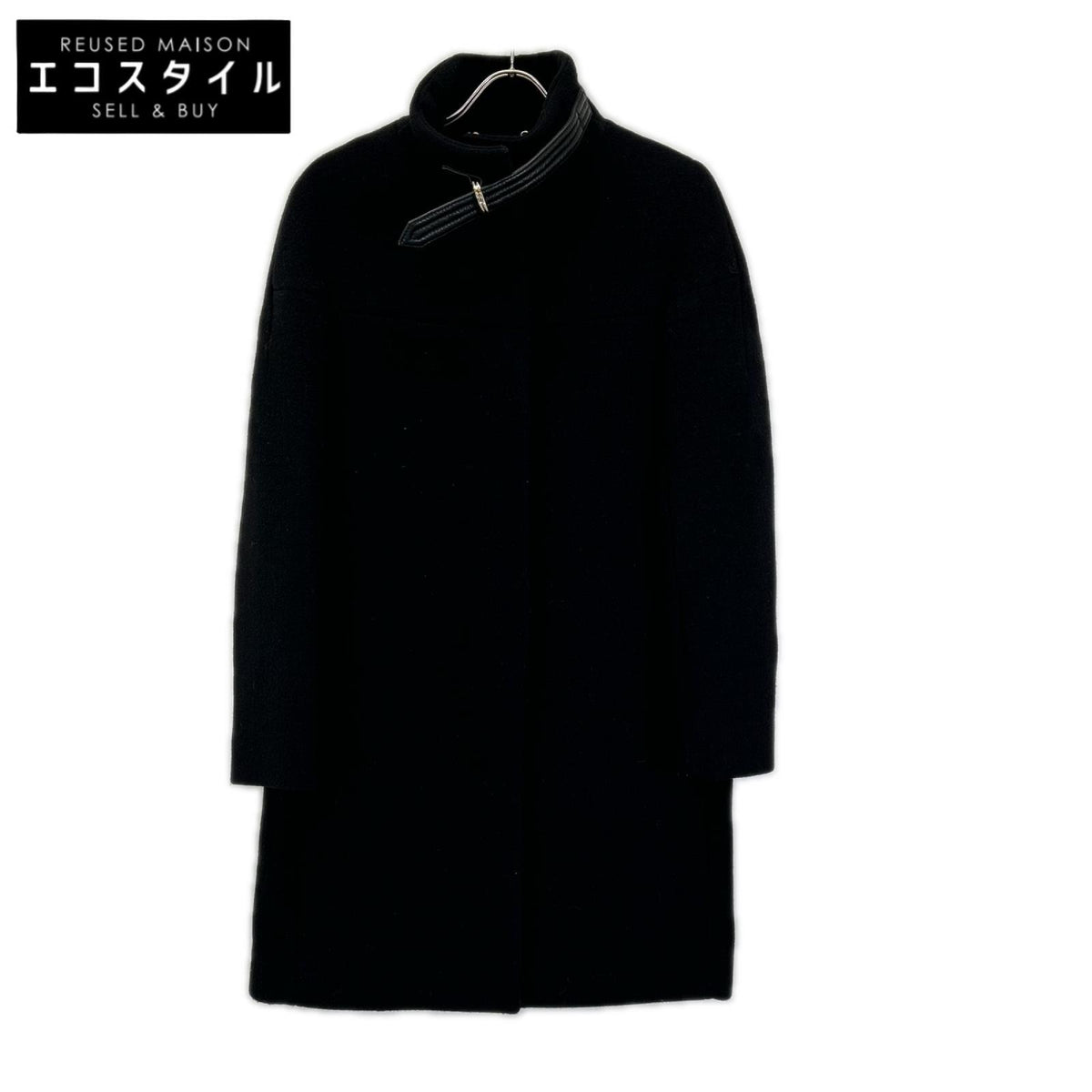 Chloe クロエ 14AMA21-14A060 ブラック ヴァージンウール スタンドカラー コート コート