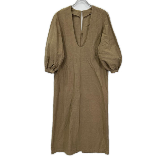 Plage プラージュ 24年 ブラウン コットンリネン Volume sleeve ワンピース ワンピース
