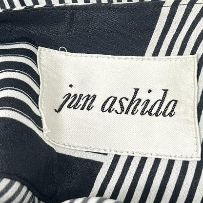 JUN ASHIDA ジュンアシダ 22SS ネイビー×ホワイト 幾何学模様 シャツ、パンツ、ワンピースセット スーツ セットアップ