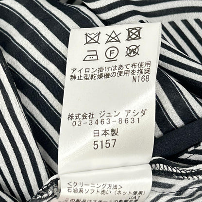 JUN ASHIDA ジュンアシダ 22SS ネイビー×ホワイト 幾何学模様 シャツ、パンツ、ワンピースセット スーツ セットアップ