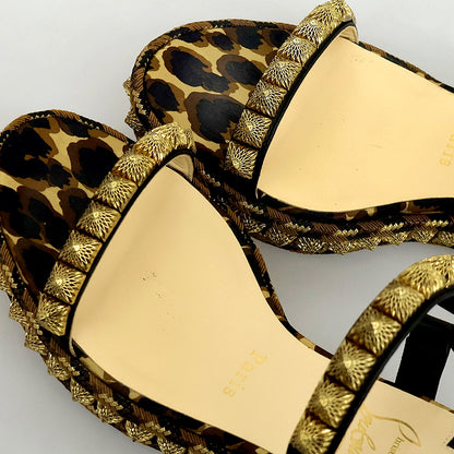 CHRISTIAN LOUBOUTIN クリスチャンルブタン PIRA RYAD ピラリヤド ストラップ サンダル シューズ レディース レオパード ブラウン系 36 シューズ