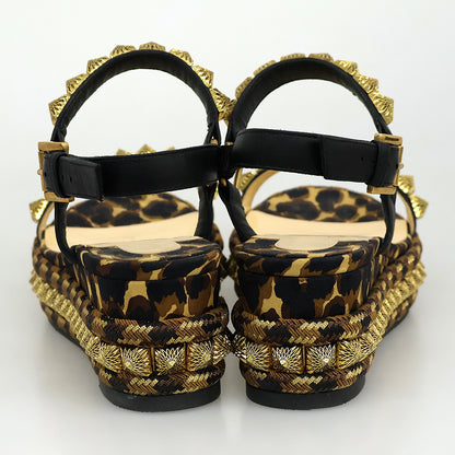 CHRISTIAN LOUBOUTIN クリスチャンルブタン PIRA RYAD ピラリヤド ストラップ サンダル シューズ レディース レオパード ブラウン系 36 シューズ