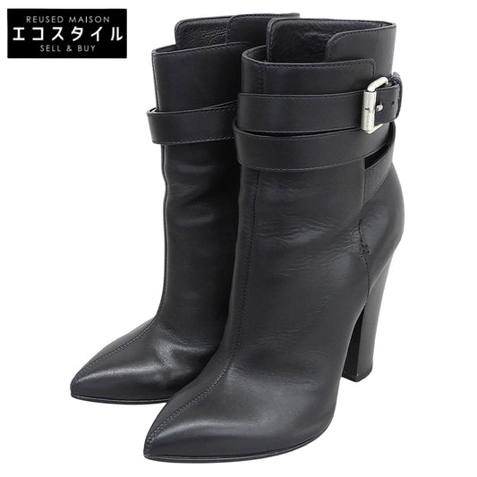 giuseppe zanotti ジュゼッペザノッティ 美品 レザー ヒール ブーツ シューズ レディース ブラック 36 1/2 I17050 シューズ